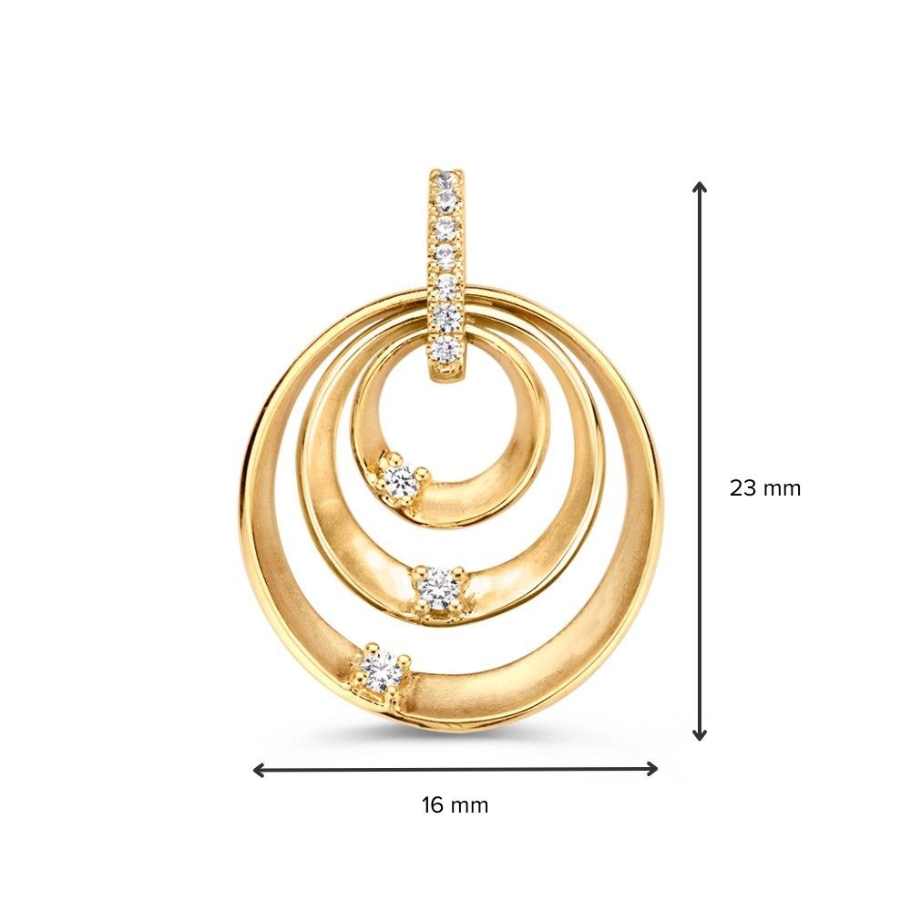 14 krt gouden Hanger geelgoud zirkonia - Afbeelding 2