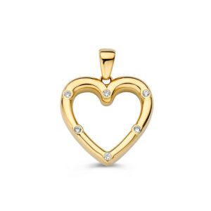 14 krt gouden Hanger geelgoud zirkonia