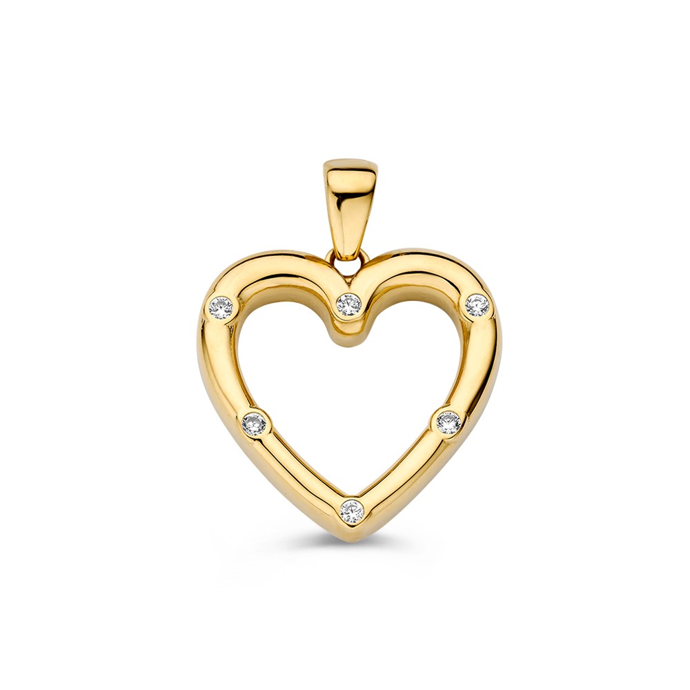 14 krt gouden Hanger geelgoud zirkonia