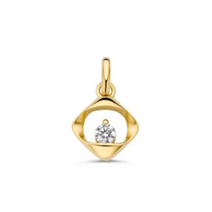 14 krt gouden Hanger geelgoud zirkonia