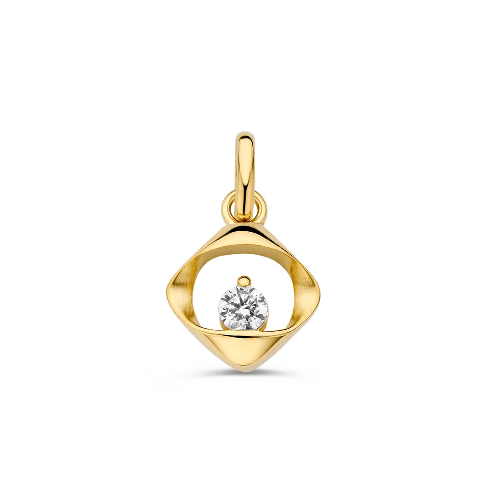 14 krt gouden Hanger geelgoud zirkonia