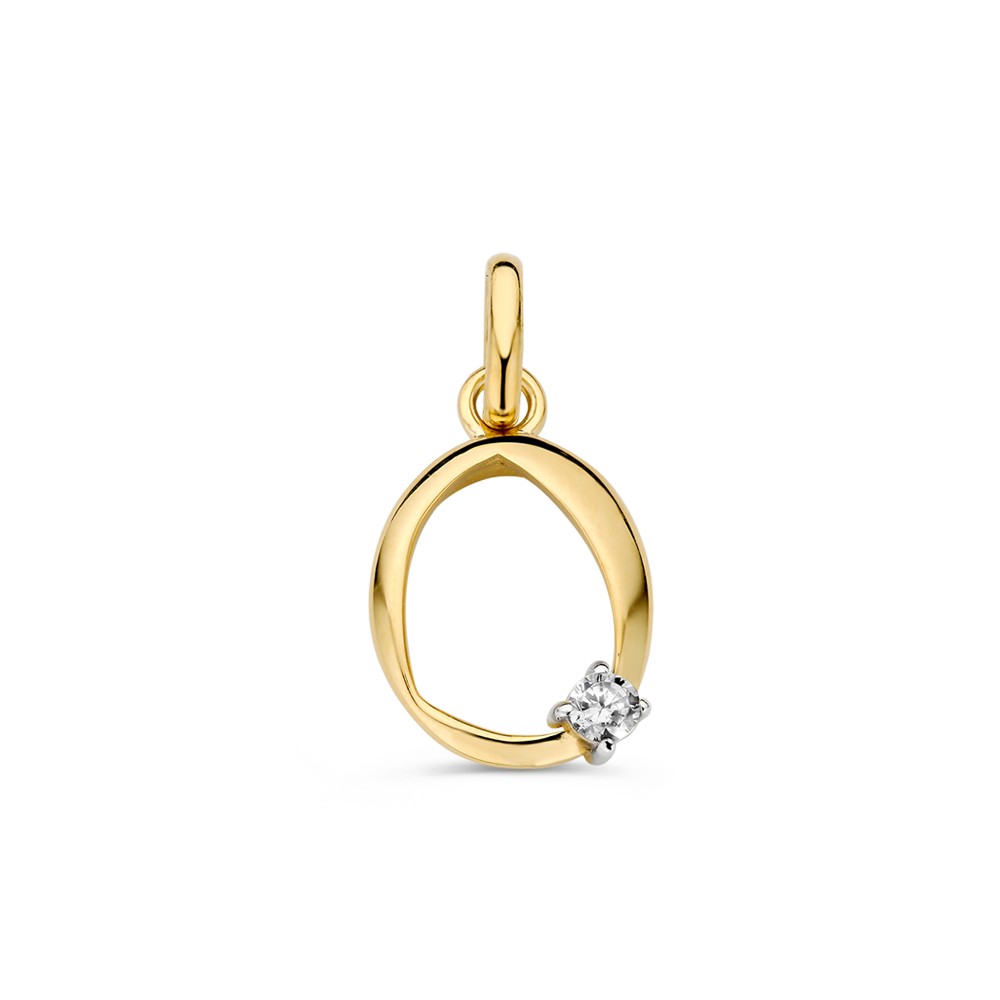 14 krt gouden Hanger geelgoud zirkonia