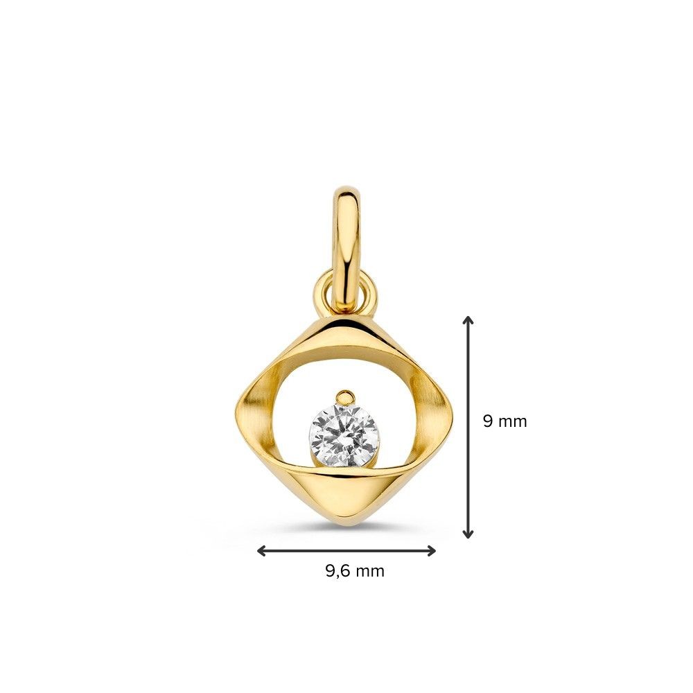 14 krt gouden Hanger geelgoud zirkonia - Afbeelding 2