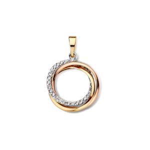 14 krt gouden Hanger tricolor zirkonia