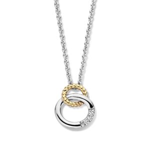 14 krt gouden Hanger zilver/goud zirkonia