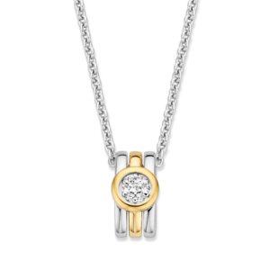 14 krt gouden Hanger zilver/goud zirkonia