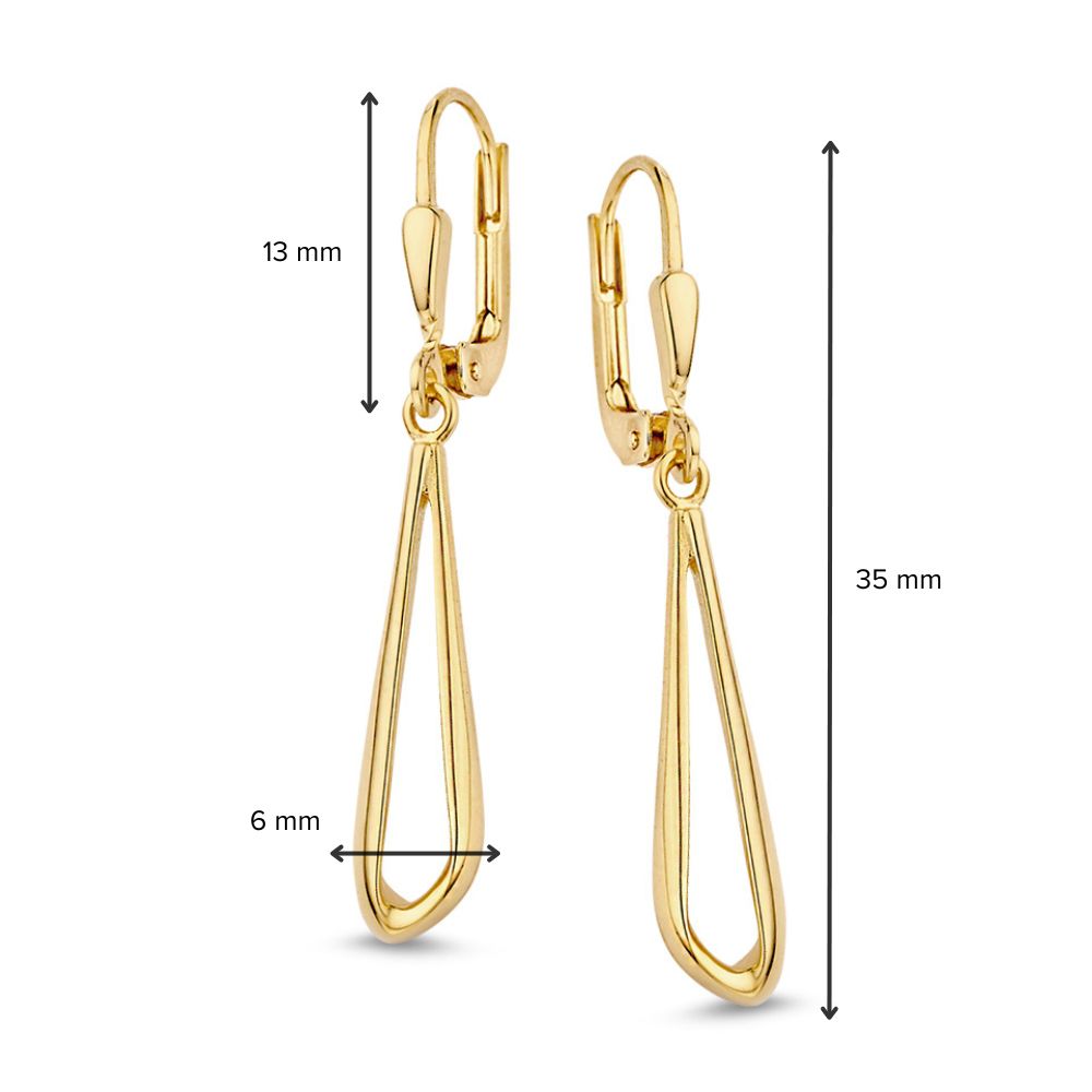 14 krt gouden Oorhaken geelgoud - Afbeelding 3