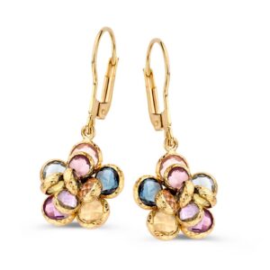 14 krt gouden Oorhaken geelgoud edelsteen