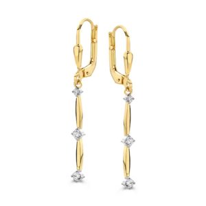 14 krt gouden Oorhaken geelgoud zirkonia