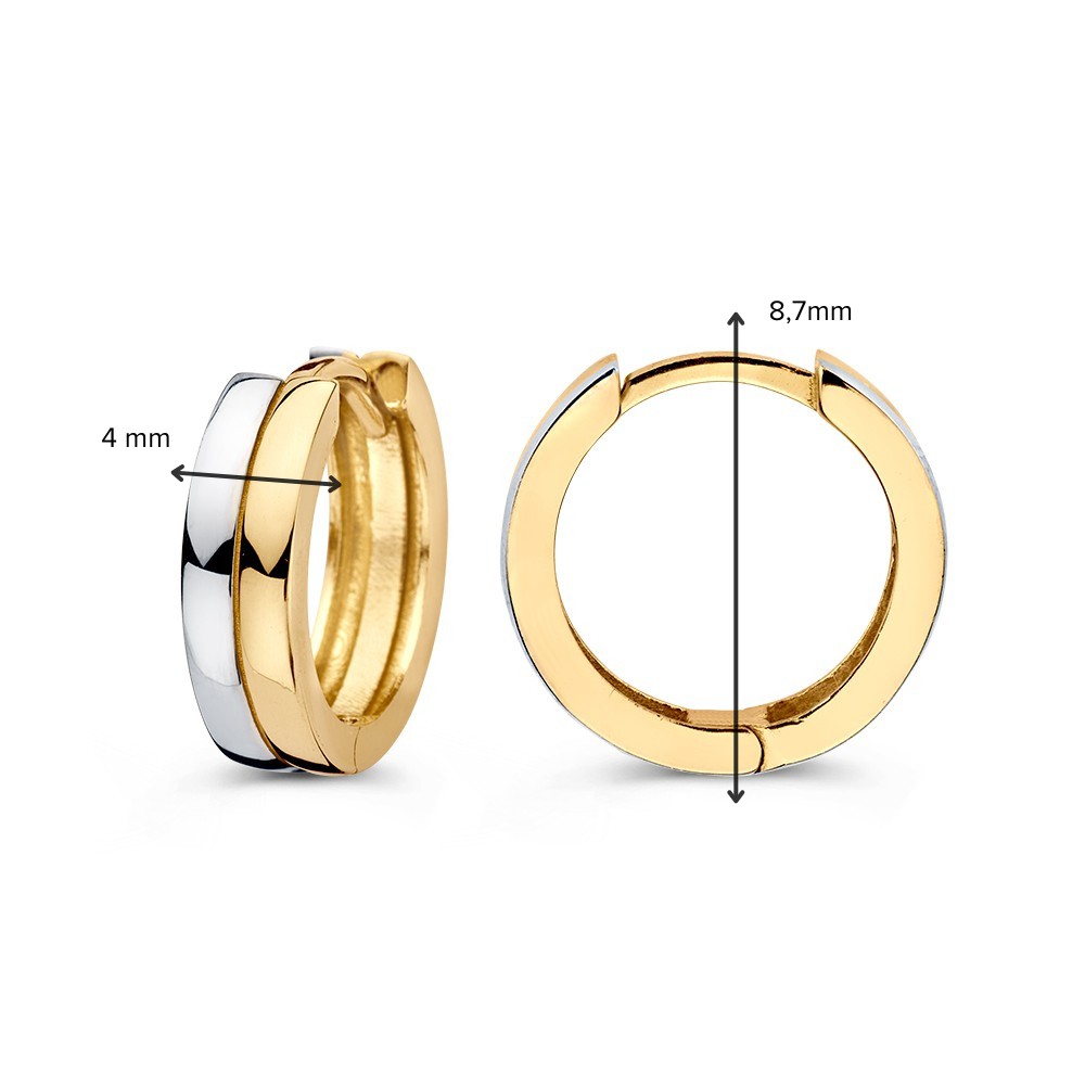 14 krt gouden Oorringen bicolor - Afbeelding 3