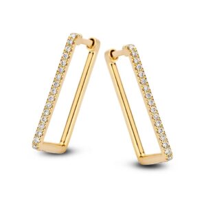 14 krt gouden Oorringen geelgoud briljant 0,18 crt.