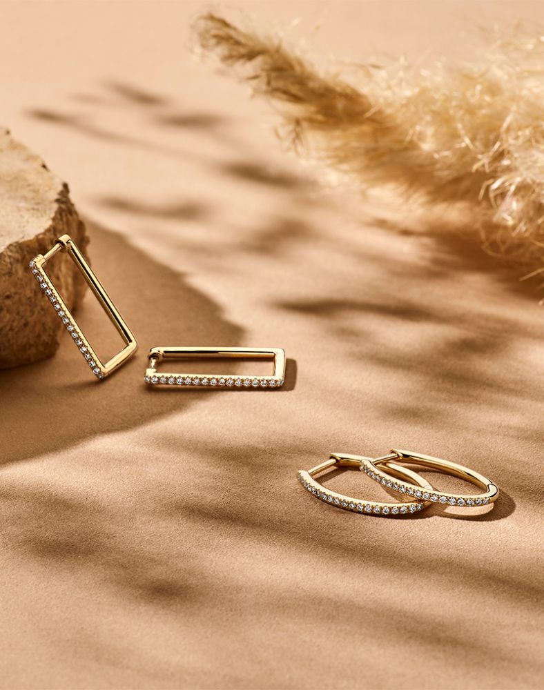 14 krt gouden Oorringen geelgoud briljant 0,18 crt. - Afbeelding 5