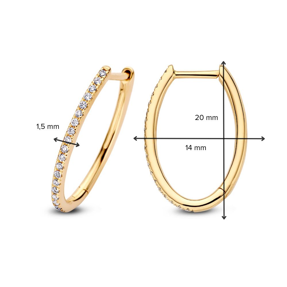 14 krt gouden Oorringen geelgoud briljant 0,18 crt. - Afbeelding 6