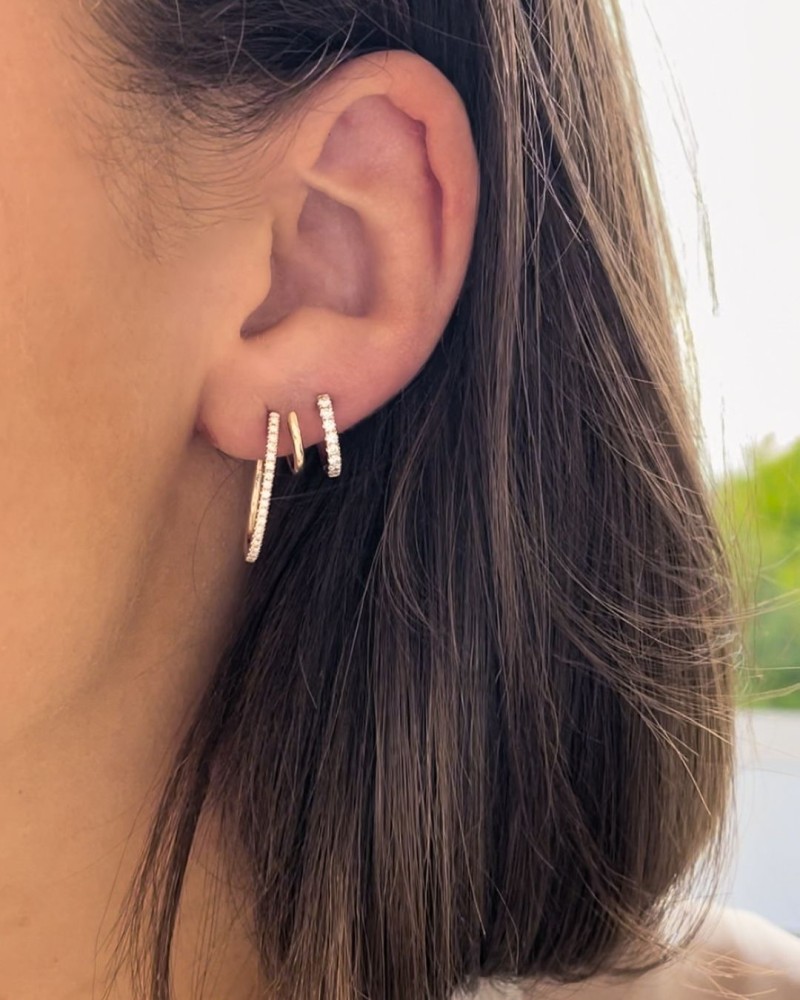 14 krt gouden Oorringen geelgoud briljant 0,18 crt. - Afbeelding 4