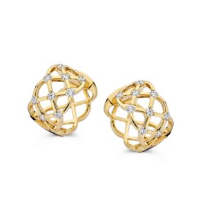 14 krt gouden Oorringen geelgoud briljant 0,44 crt.