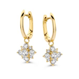 14 krt gouden Oorringen geelgoud briljant 1,00 crt.