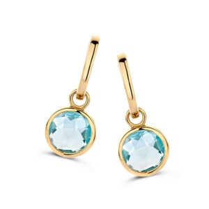 14 krt gouden Oorringen geelgoud topaas