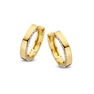 14 krt gouden Oorringen geelgoud zirkonia