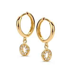 14 krt gouden Oorringen geelgoud zirkonia