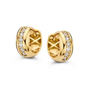 14 krt gouden Oorringen geelgoud zirkonia