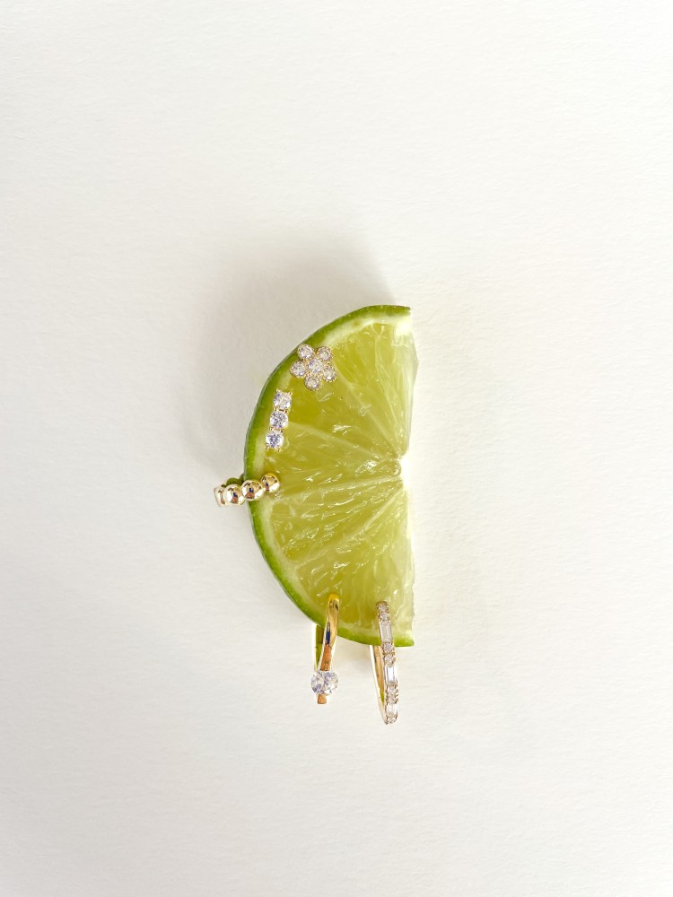 14 krt gouden Oorringen geelgoud zirkonia - Afbeelding 3