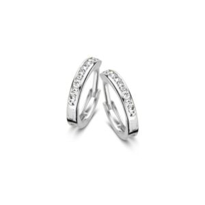 14 krt gouden Oorringen witgoud zirkonia