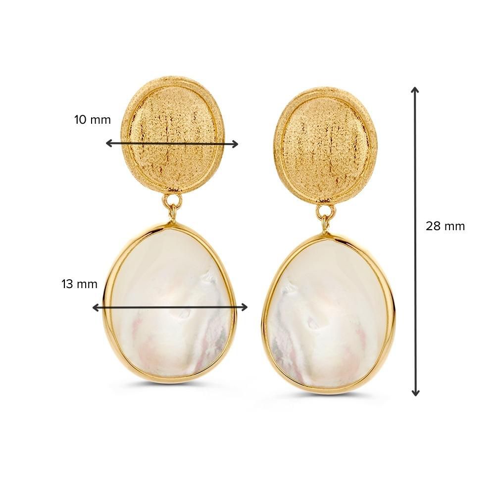 14 krt gouden Oorsteker geelgoud parelmoer - Afbeelding 5