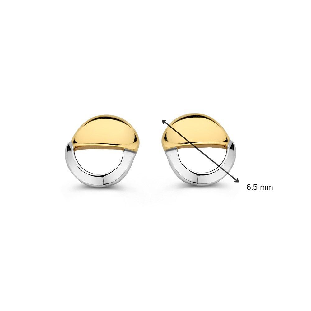 14 krt gouden Oorstekers bicolor - Afbeelding 2