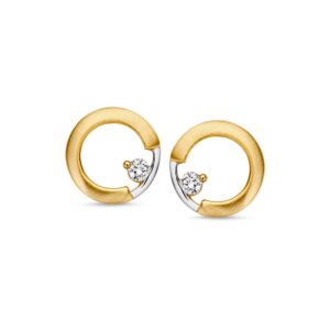 14 krt gouden Oorstekers bicolor zirkonia