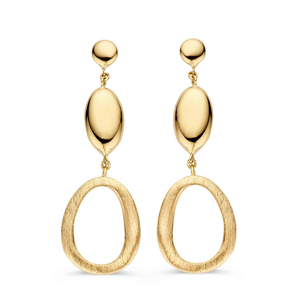 14 krt gouden Oorstekers geelgoud