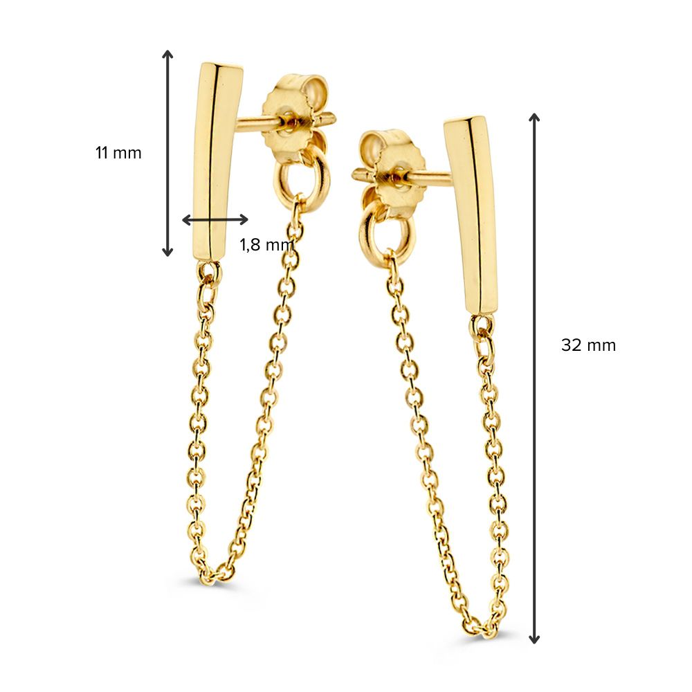 14 krt gouden Oorstekers geelgoud - Afbeelding 3