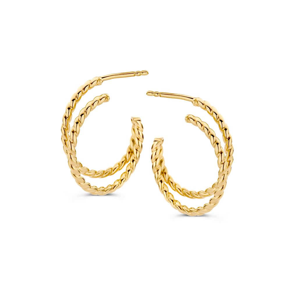 14 krt gouden Oorstekers geelgoud