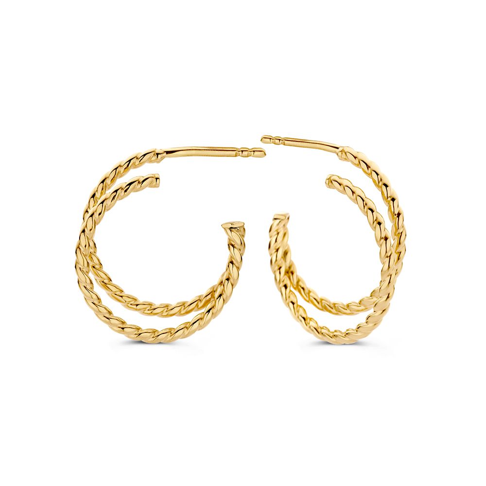 14 krt gouden Oorstekers geelgoud - Afbeelding 2