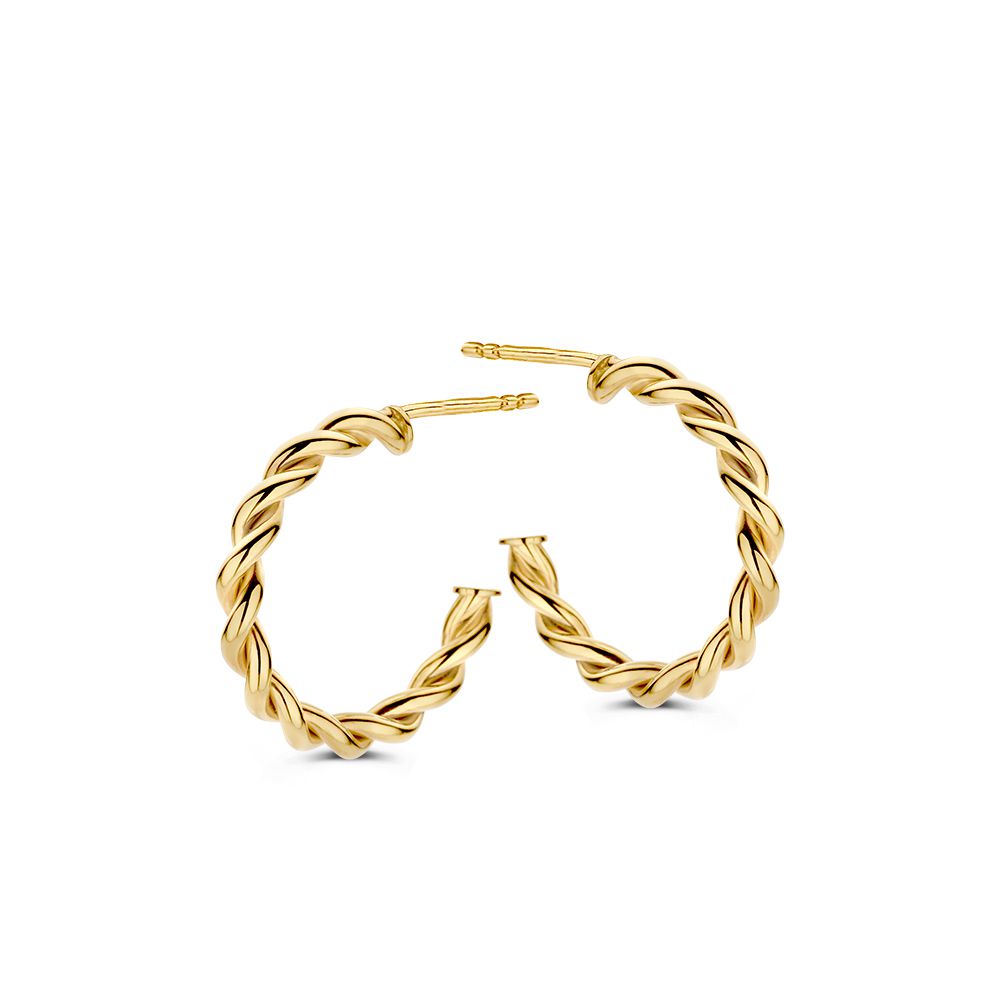 14 krt gouden Oorstekers geelgoud