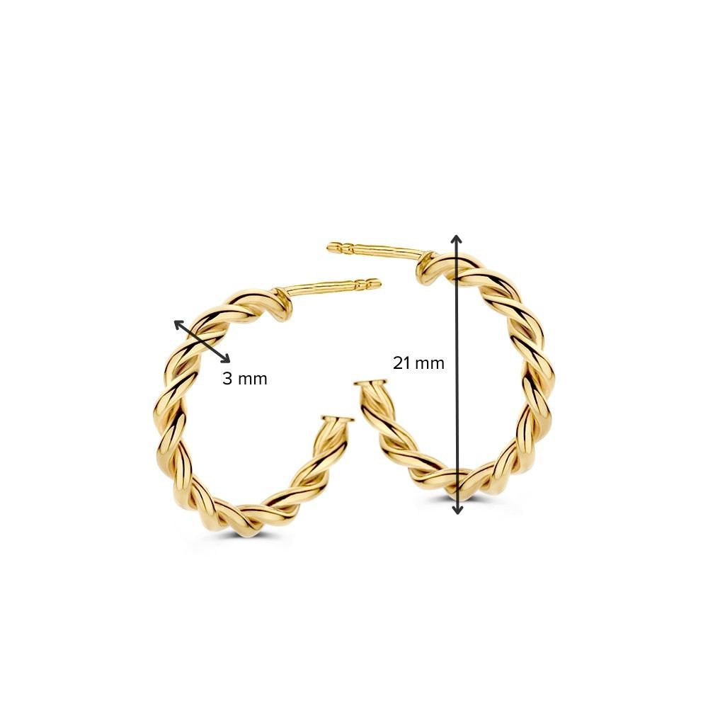 14 krt gouden Oorstekers geelgoud - Afbeelding 3