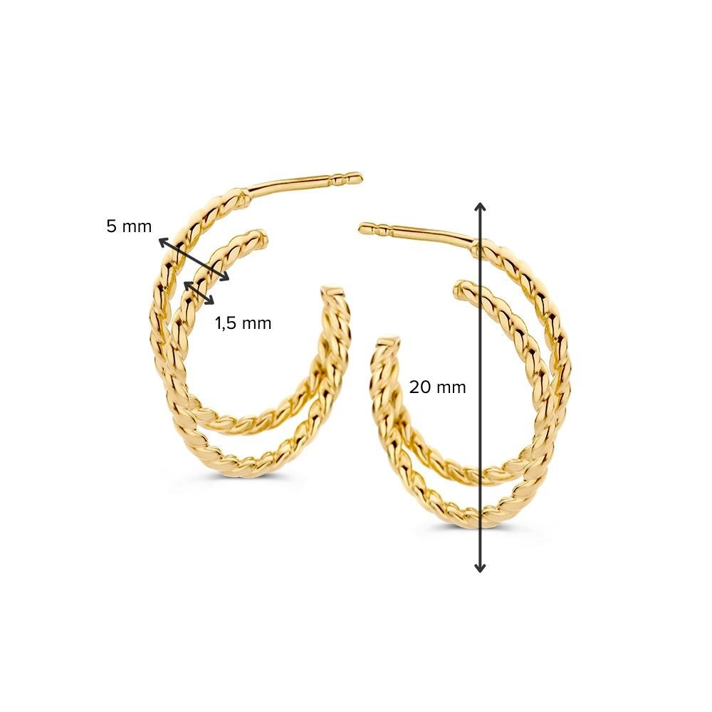 14 krt gouden Oorstekers geelgoud - Afbeelding 5