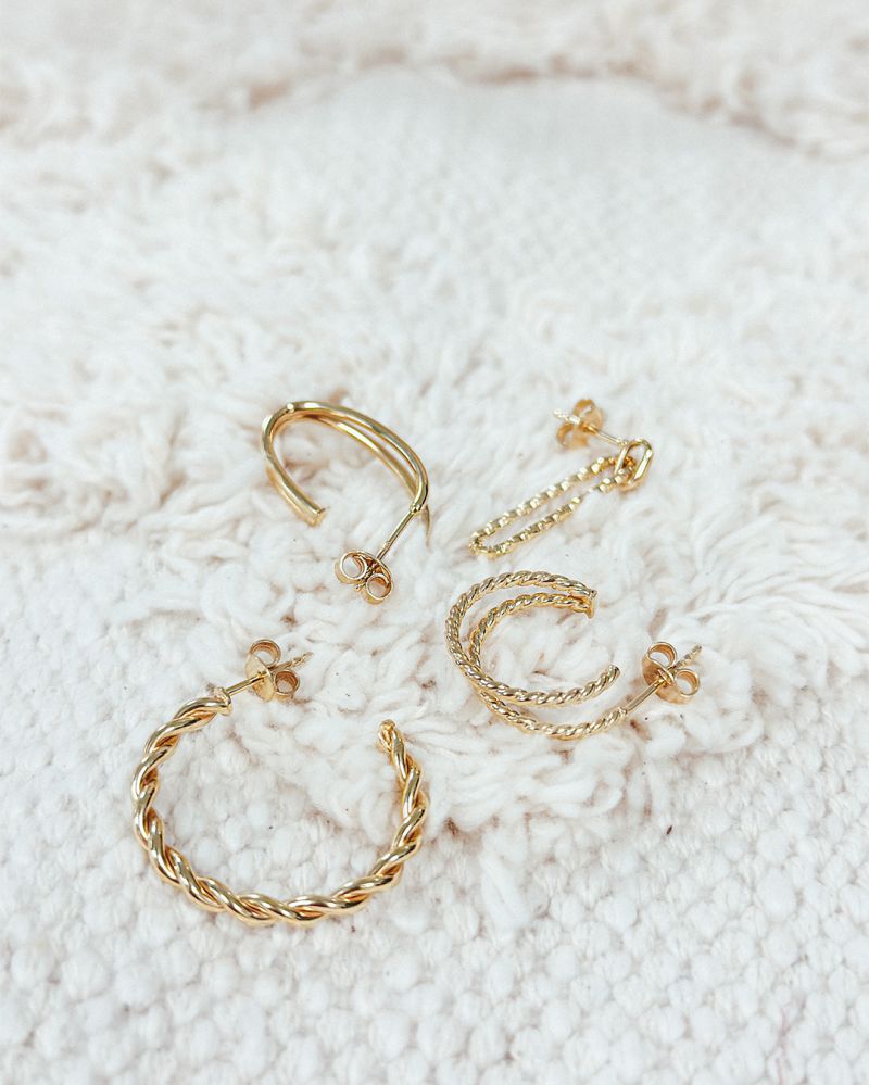 14 krt gouden Oorstekers geelgoud - Afbeelding 4