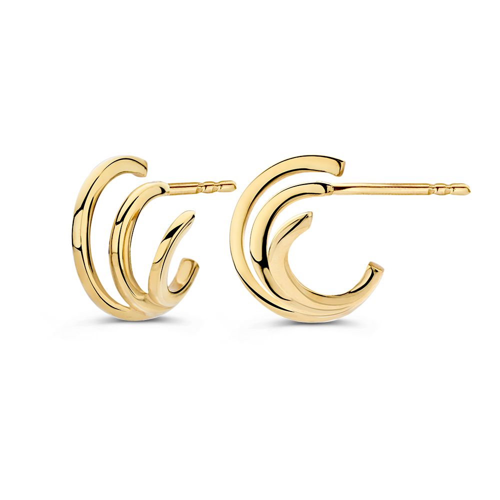 14 krt gouden Oorstekers geelgoud - Afbeelding 2