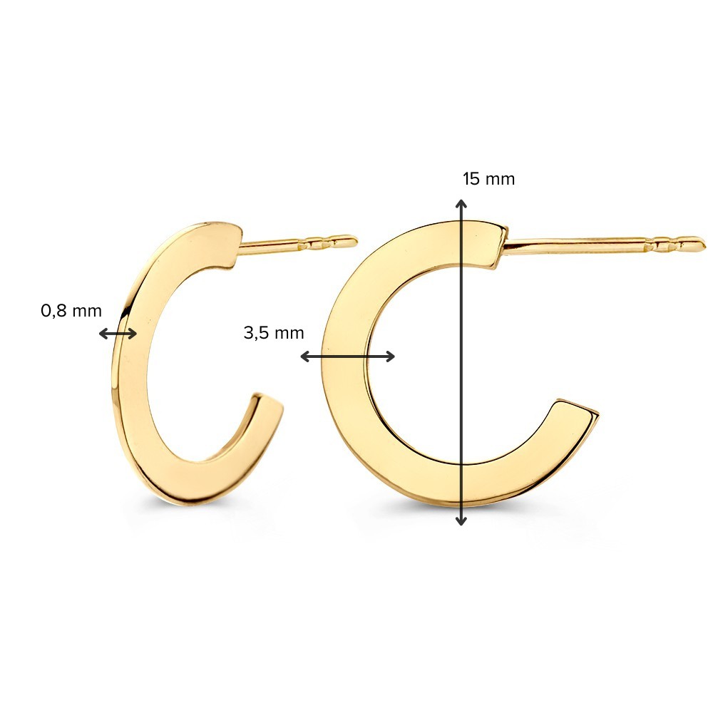 14 krt gouden Oorstekers geelgoud - Afbeelding 5