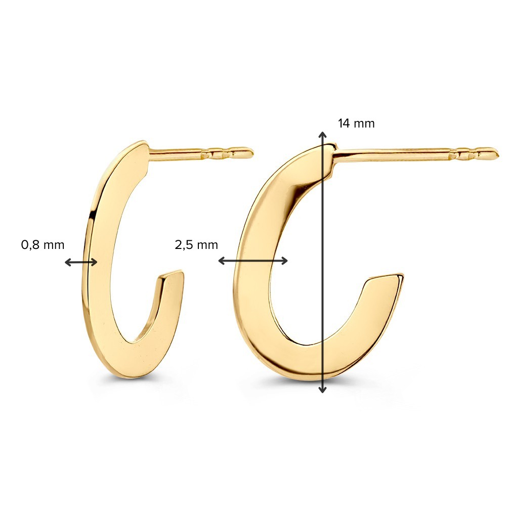 14 krt gouden Oorstekers geelgoud - Afbeelding 3