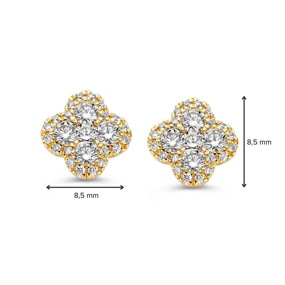 14 krt gouden Oorstekers geelgoud briljant 0,70 crt. - Afbeelding 3