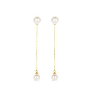 14 krt gouden Oorstekers geelgoud parel