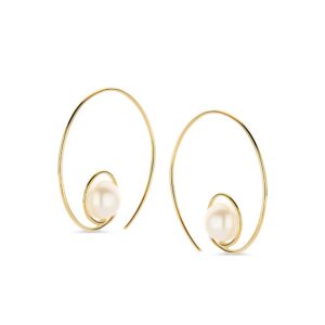 14 krt gouden Oorstekers geelgoud parel