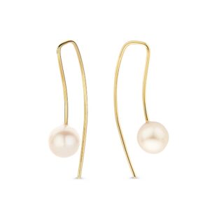 14 krt gouden Oorstekers geelgoud parel