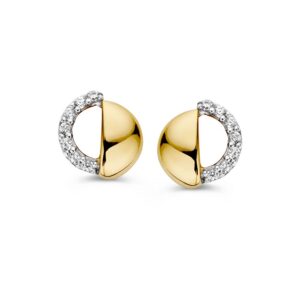 14 krt gouden Oorstekers geelgoud zirkonia