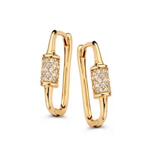 14 krt gouden Oorstekers geelgoud zirkonia