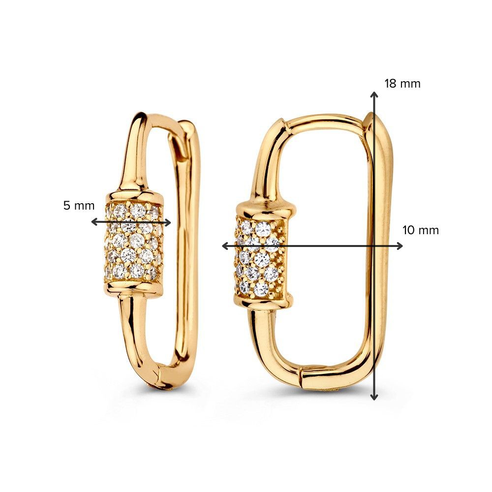 14 krt gouden Oorstekers geelgoud zirkonia - Afbeelding 3