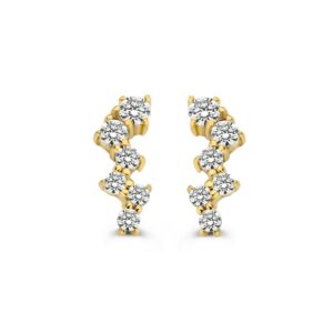 14 krt gouden Oorstekers geelgoud zirkonia