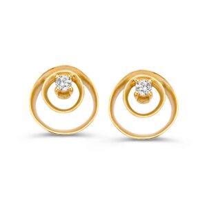 14 krt gouden Oorstekers geelgoud zirkonia