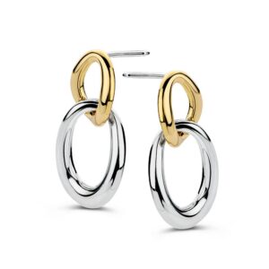 14 krt gouden Oorstekers zilver/goud